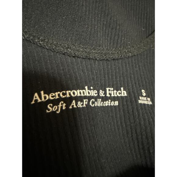 Abercrombie & Fitch Black Rib Knit Sleeveless Cami Mini Bodycon Tank Dress Sz S - Picture 3 of 4